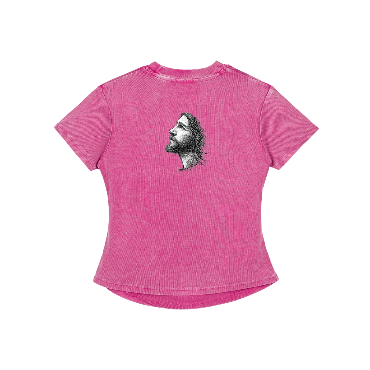 Vintage Washed Bodycon Cotton Jesus T-Shirt