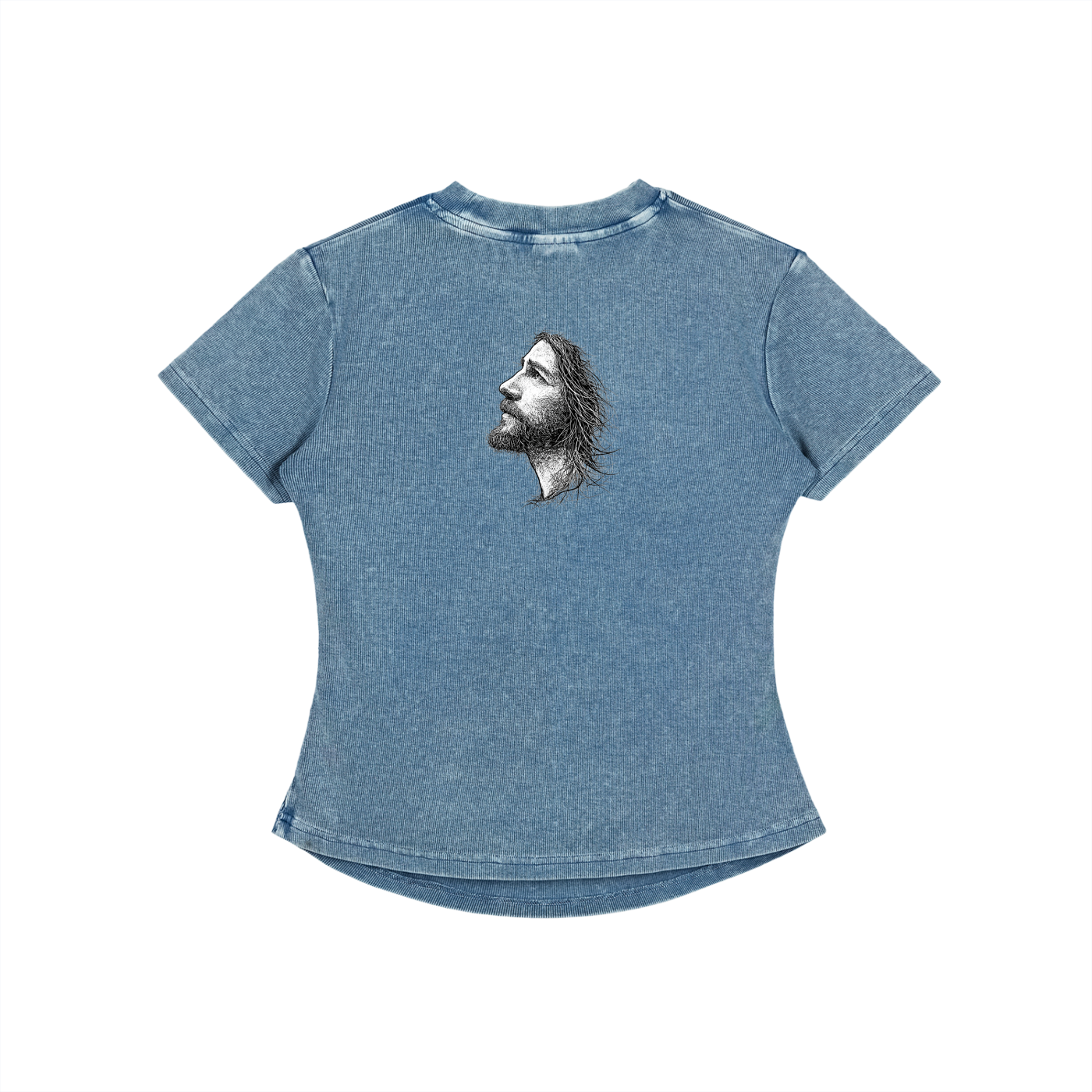 Vintage Washed Bodycon Cotton Jesus T-Shirt