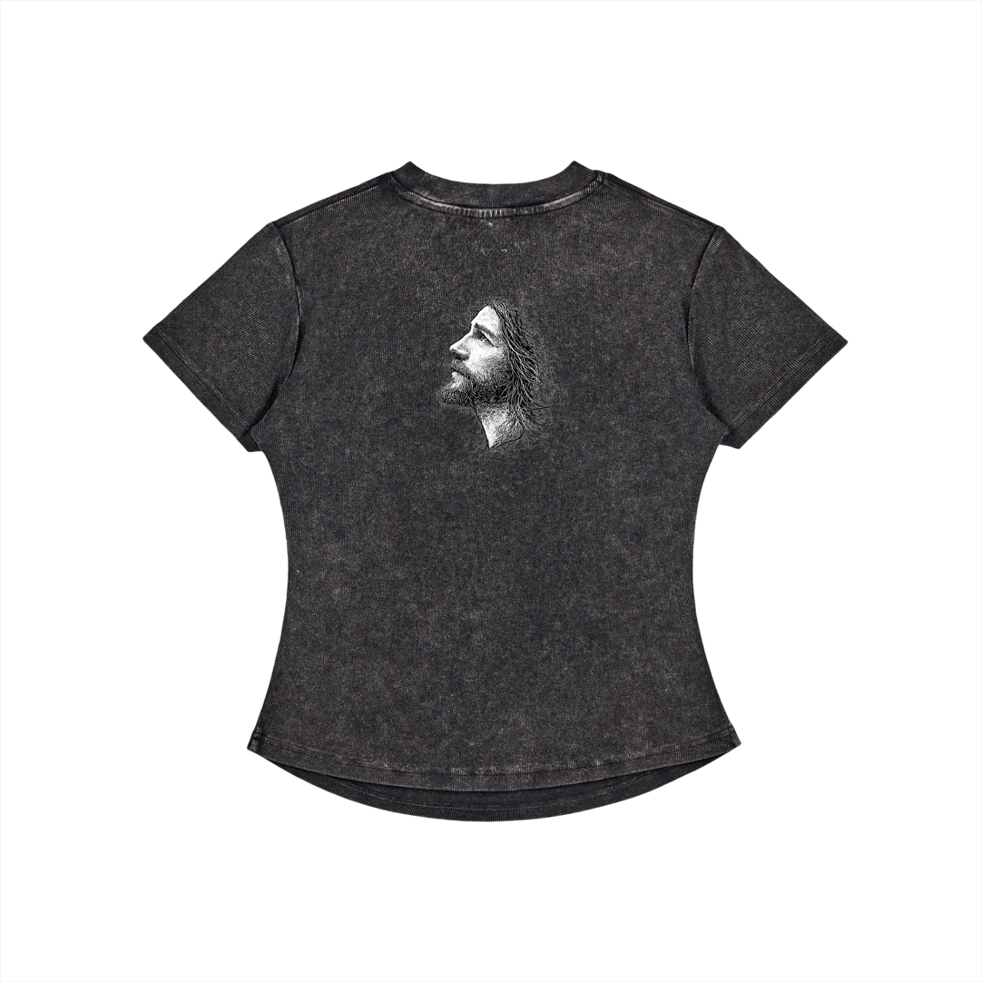 Vintage Washed Bodycon Cotton Jesus T-Shirt