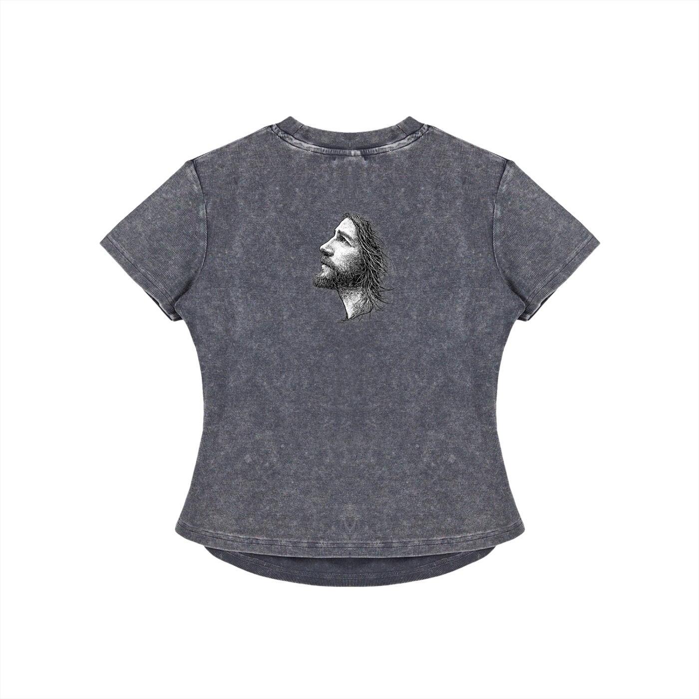 Vintage Washed Bodycon Cotton Jesus T-Shirt