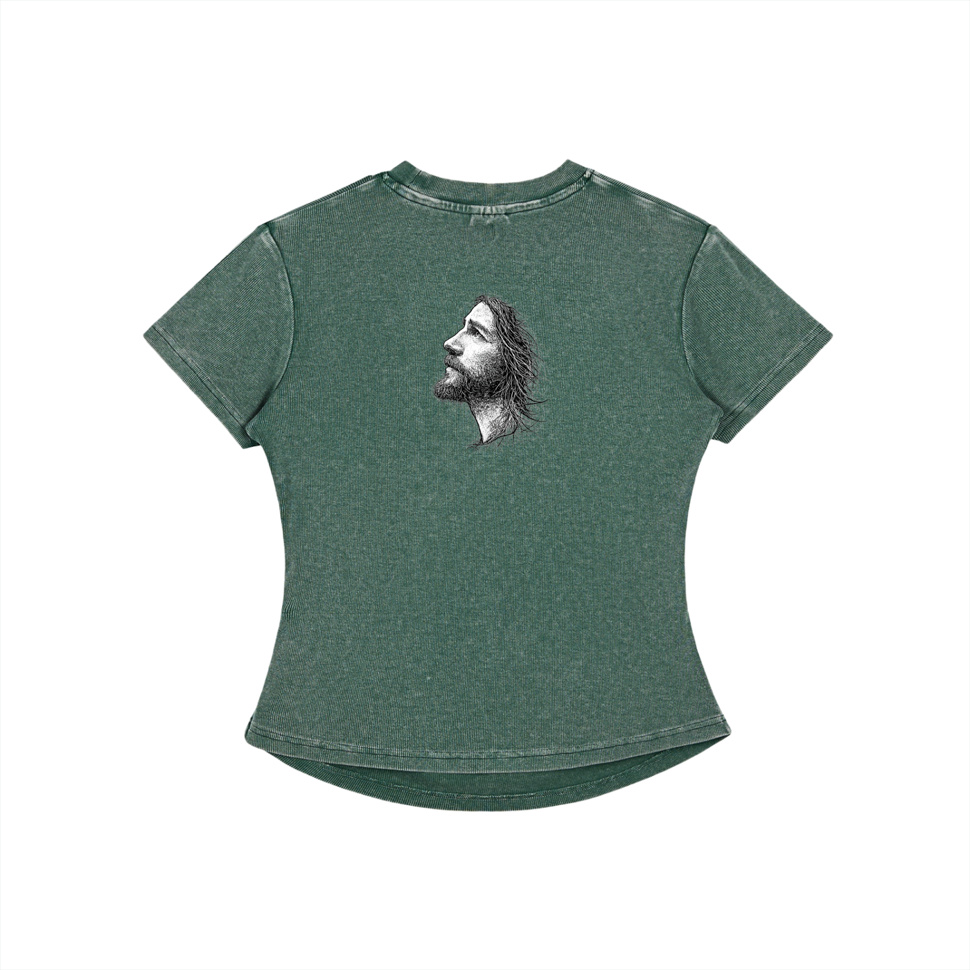 Vintage Washed Bodycon Cotton Jesus T-Shirt