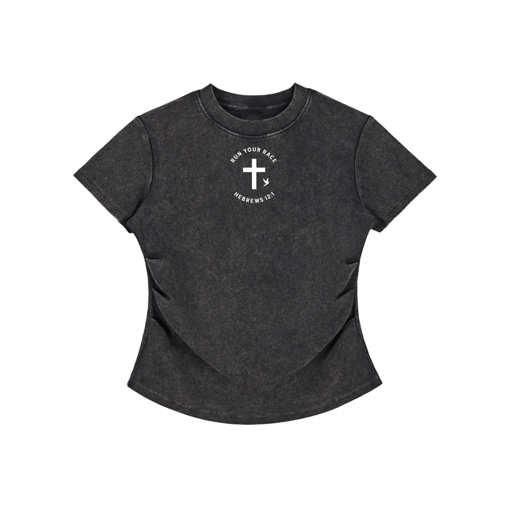 Vintage Washed Bodycon Cotton Jesus T-Shirt